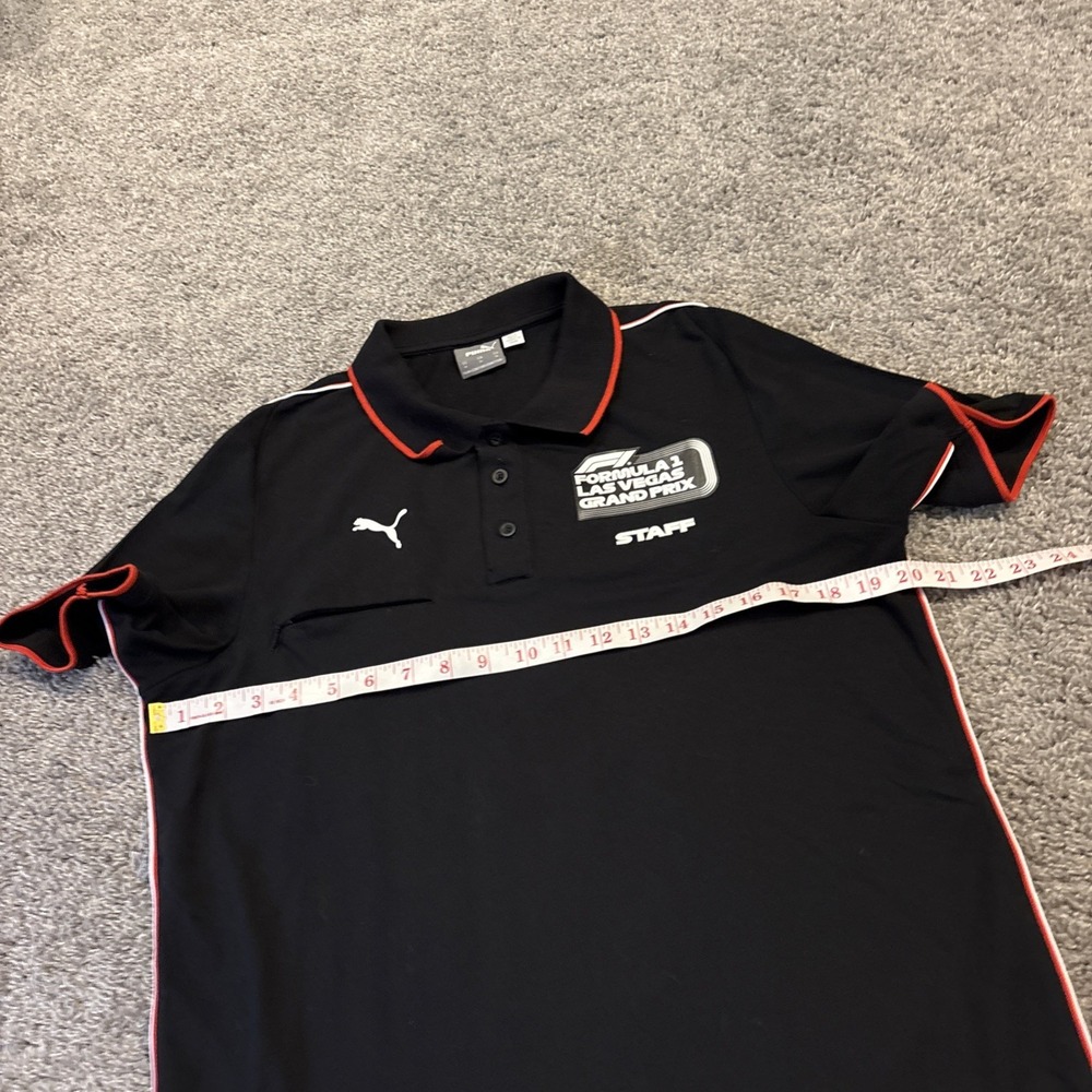 Puma F1 Formula 1 Las Vegas Grand Prix Staff Polo Shirt Mens Medium Black Red - Picture 6 of 8